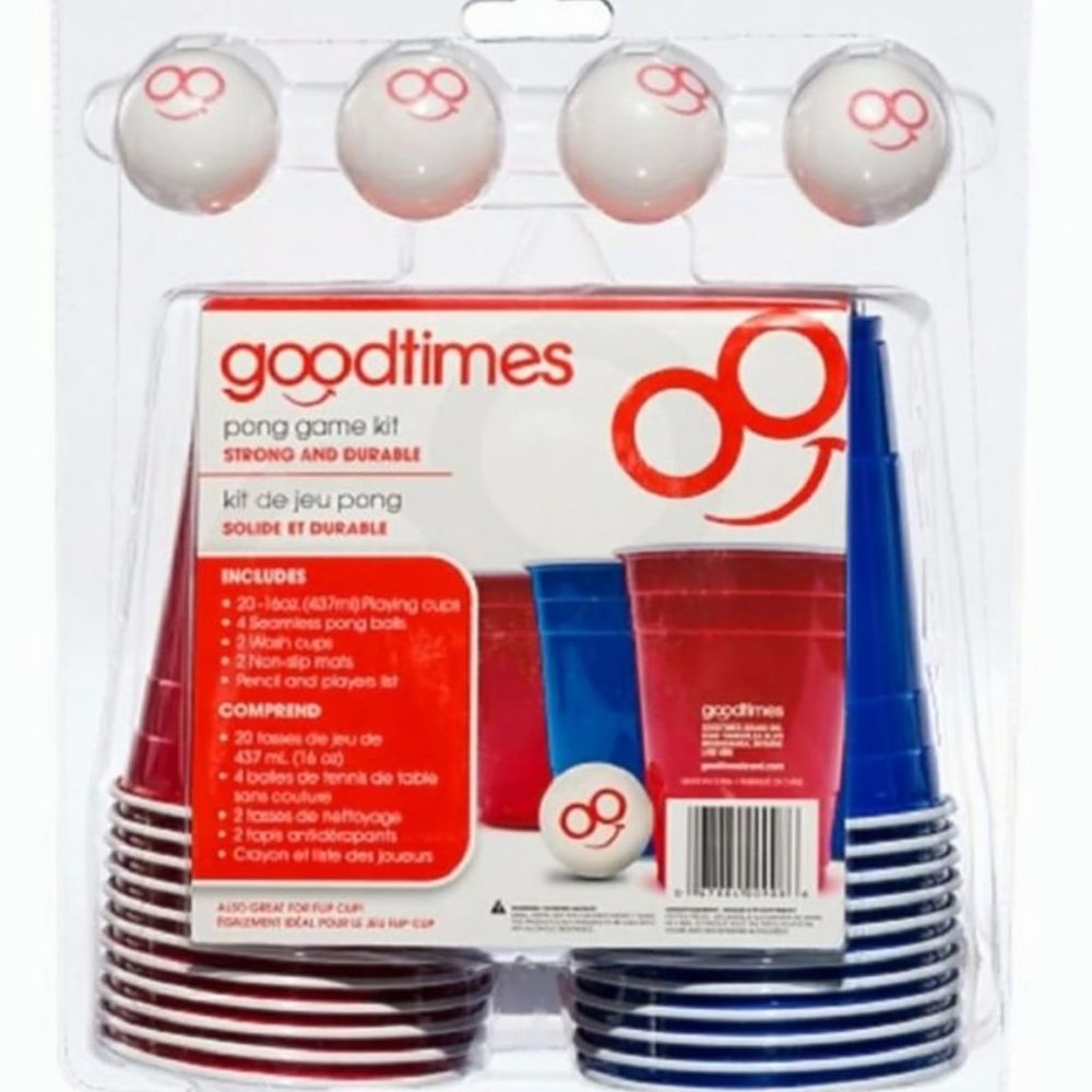 Goodtimes Pong Game Kit with Flip Cups NIP